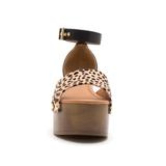 Tan Black Leopard Single Band Ankle Strap Sandals (Liquidation Sale) - Picture 4 of 4